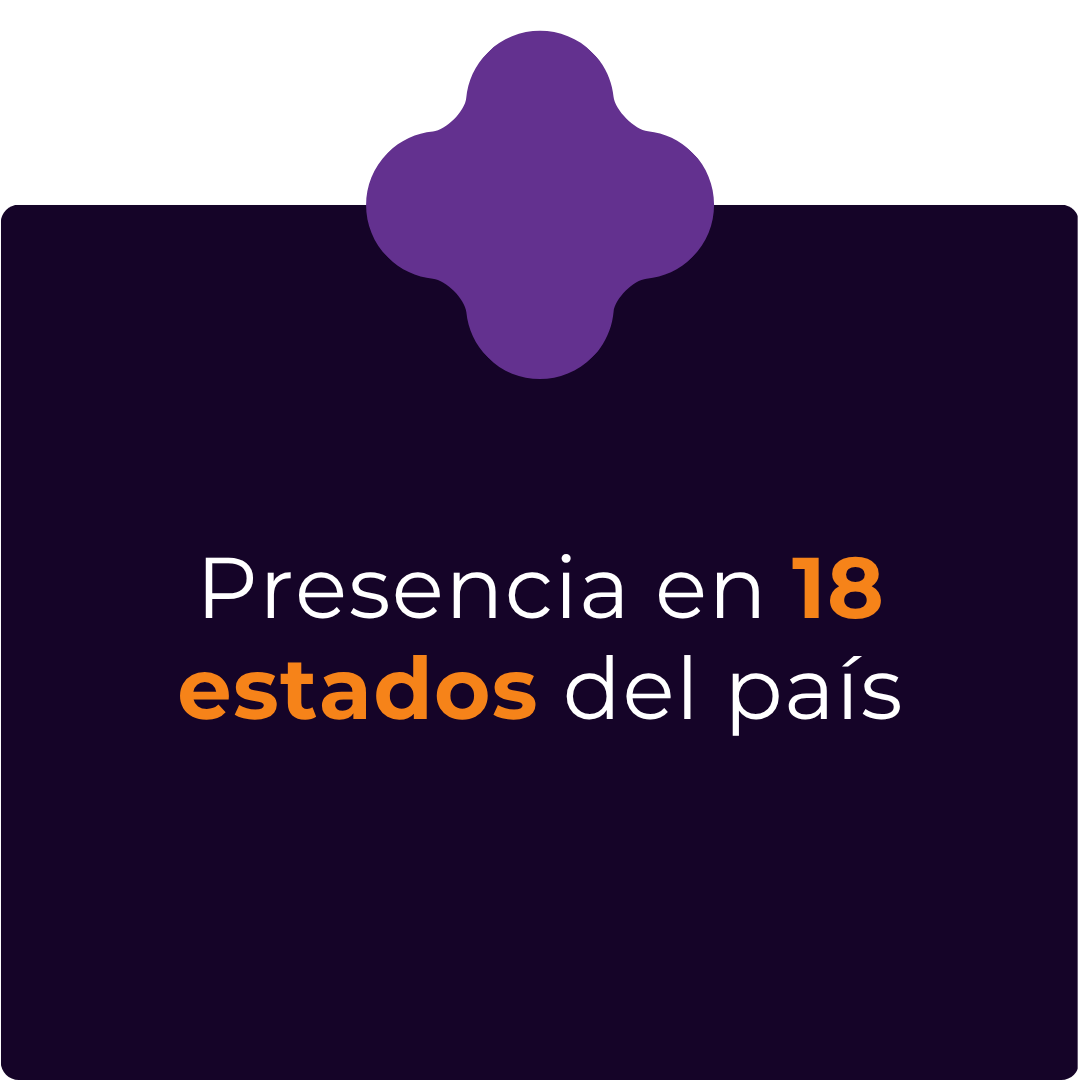 Presencia en 18 estados del país